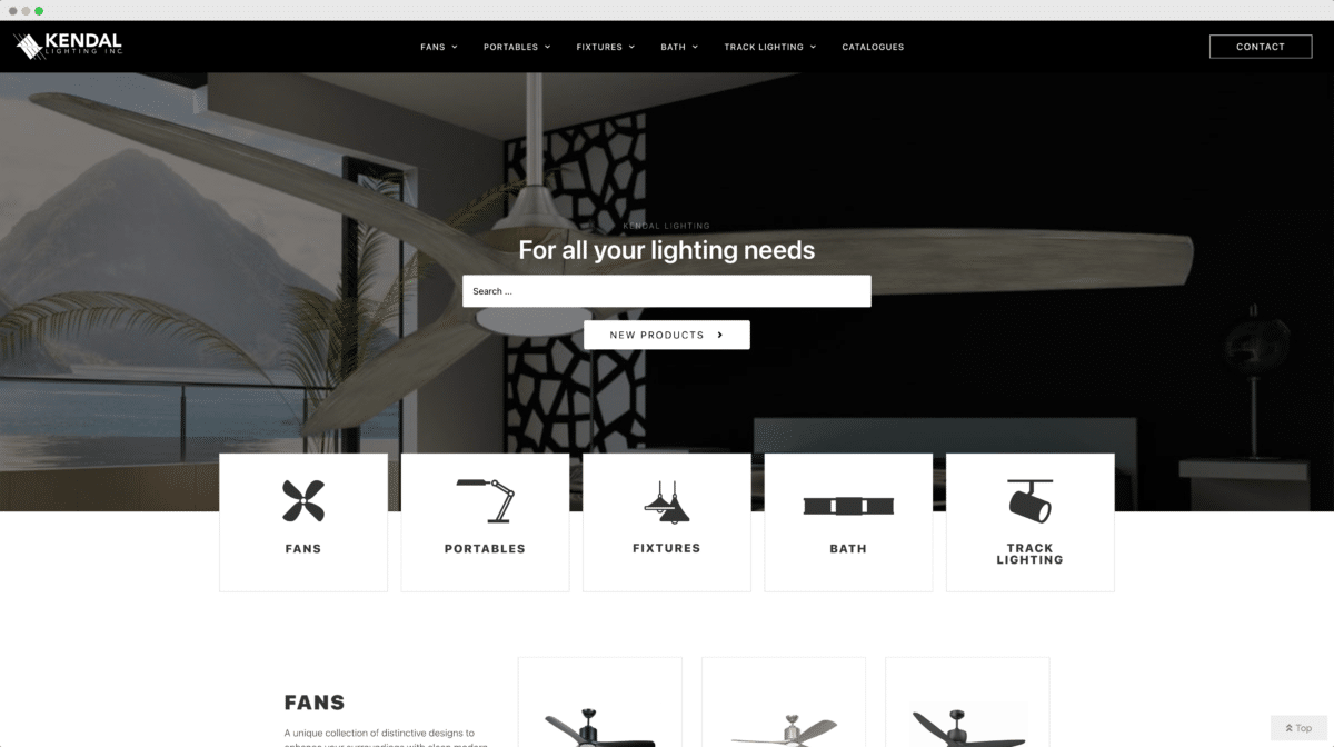Kendal Lighting Website Design