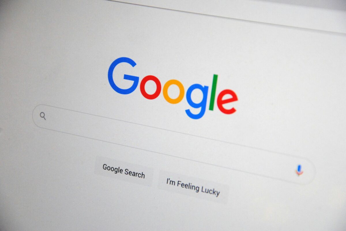 Google search homepage on web browser