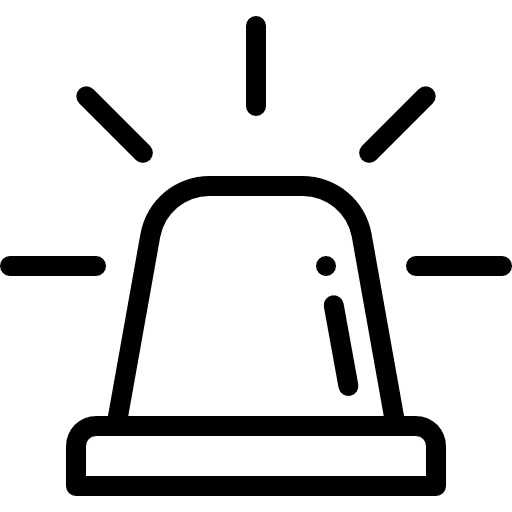 Emergency alarm siren light icon