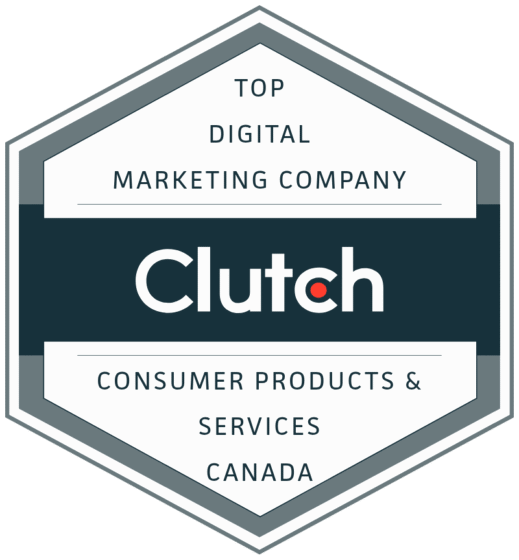 Top digital marketing company award by Clutch Canada