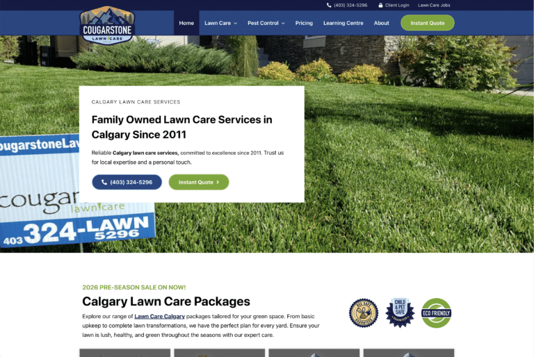 Calgary family lawn care services and green lawns
