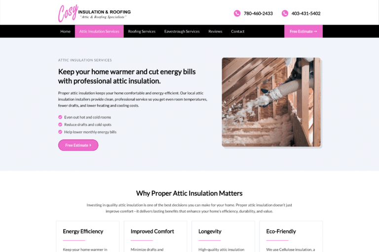 Worker installing attic insulation in wooden roof space