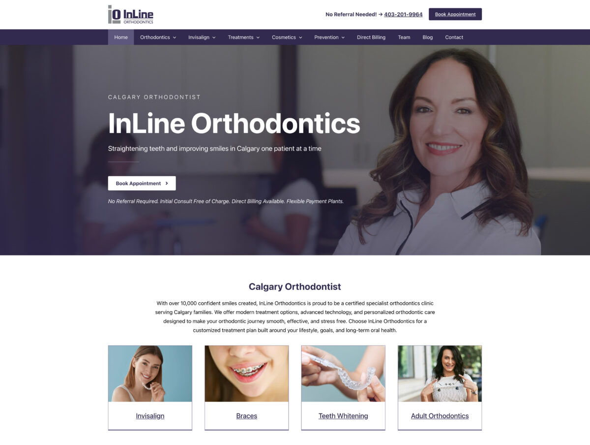 New Homepage for Inline Orthodontics